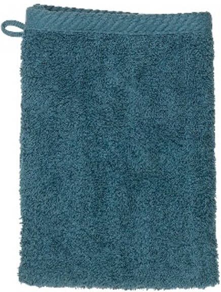 Kela Washandje Set van 3 Stuks 15 x 21 cm Teal Blauw Katoen Ladessa