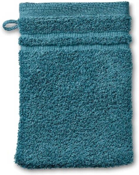 Kela Washandje Set van 3 Stuks 15 x 21 cm Teal Blauw Katoen Leonora