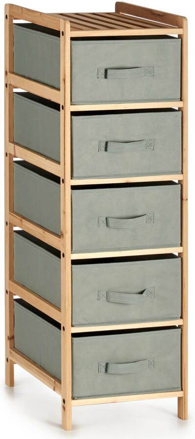Kipit Badkamerkastje opbergkastje met 5x manden 34 x 36 x 103 cm Dennenhout Badkamerkastjes
