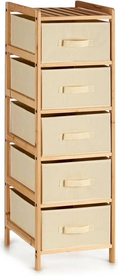 Kipit Badkamerkastje opbergkastje met 5x manden 34 x 36 x 103 cm Dennenhout Badkamerkastjes