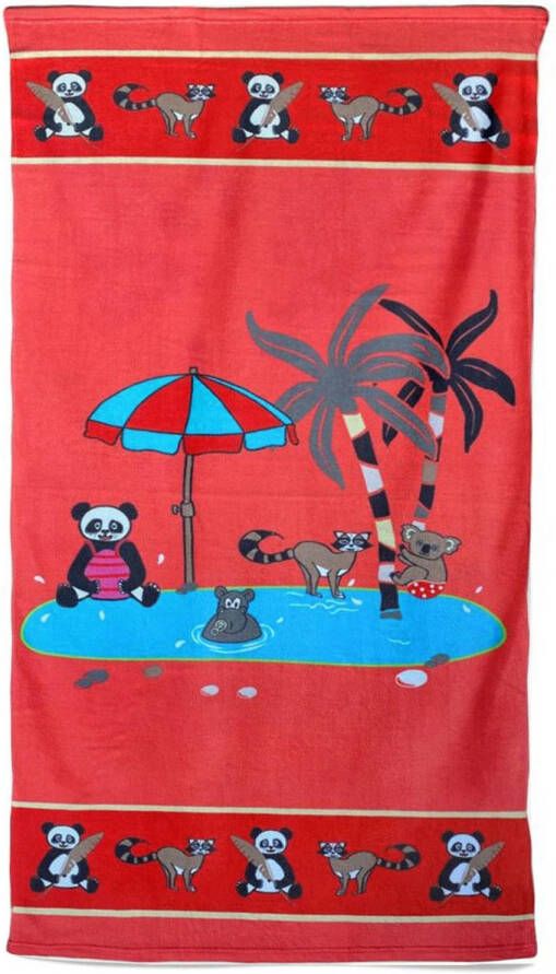 Le Comptoir Strand badlaken Voor Kinderen Dierenprint 70 X 140 Cm Microvezel Strandlakens