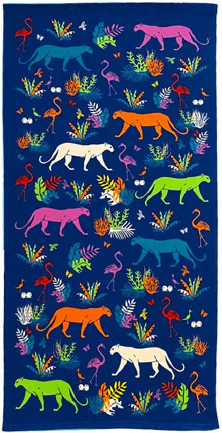 Le Comptoir Strand badlaken voor kinderen jungleA‚A print 70 x 140 cm microvezel Strandlakens