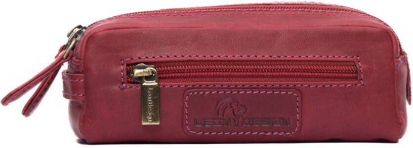 LeonDesign Make up tasje Make up etui Bordeaux rood (Vintage leer)