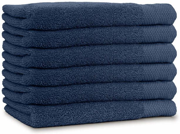 Linnick Diamond Badstof Handdoek 50x100cm denim set van 10