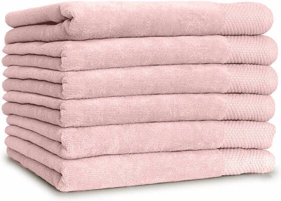 Linnick Diamond Velours Handdoek 100% Katoen 50x100cm light pink Set van 10