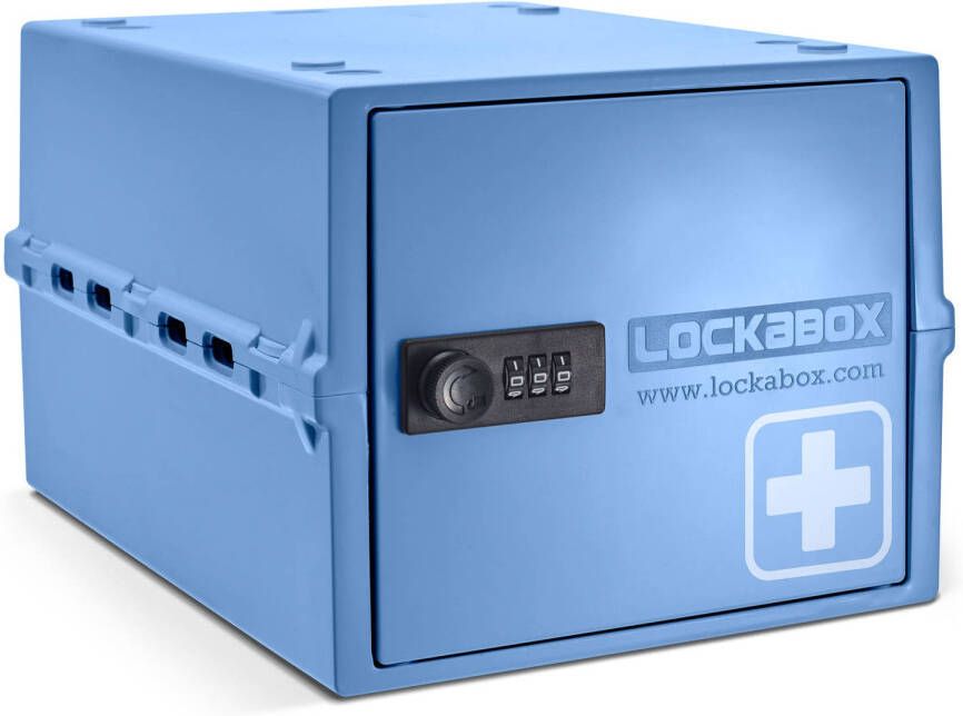 Lockabox One™ Afsluitbare Medicijnkast Opbergbox met Cijferslot Blauw