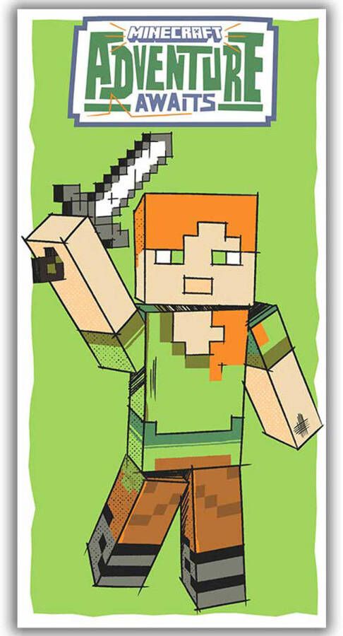 MINECRAFT Strandlaken Adventure Awaits 70 x 140 cm Polyester