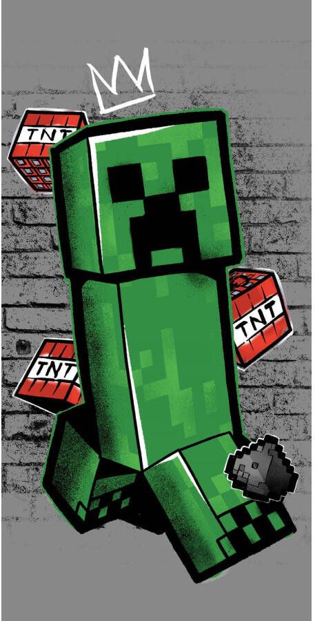 MINECRAFT Strandlaken Metro Art Creeper 70 x 140 cm Katoen