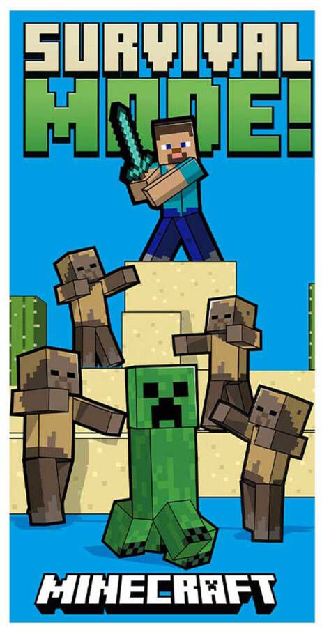 MINECRAFT Strandlaken Survival Mode 70 x 140 cm Polyester