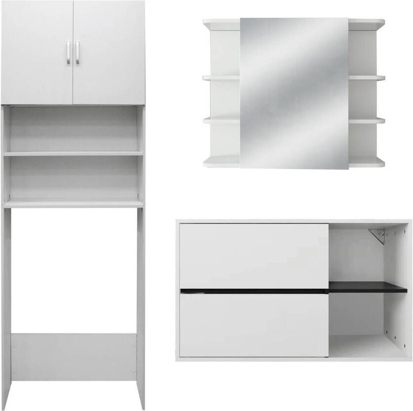 ML-Design Badkamermeubelset 3-delig moderne stijl wit hout