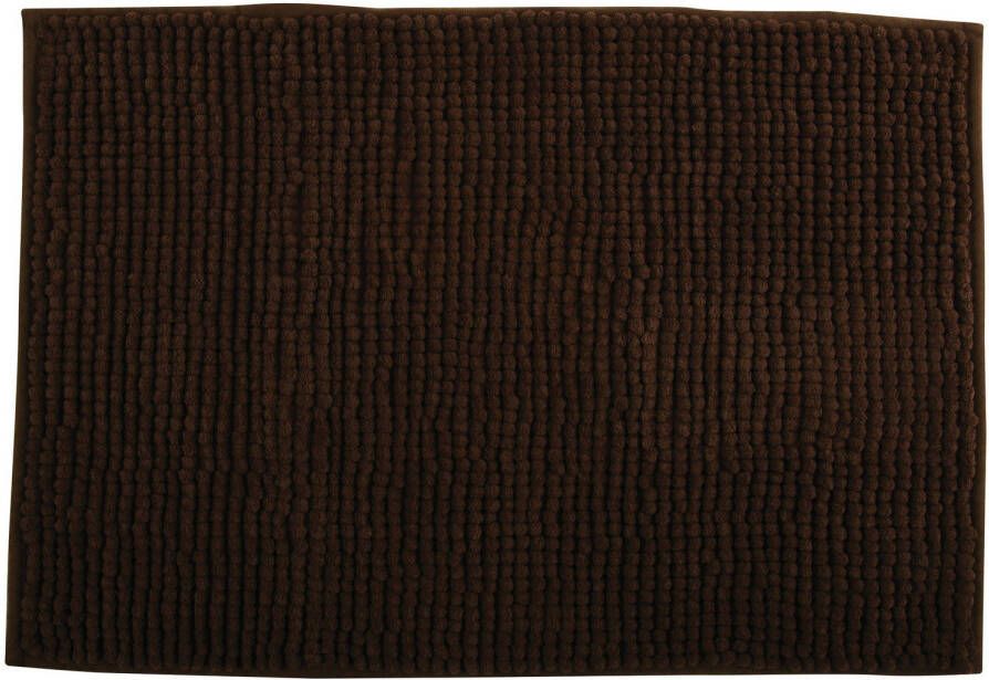 MSV Badkamerkleed badmat voor op de vloer bruin 40 x 60 cm Microvezel Badmatjes