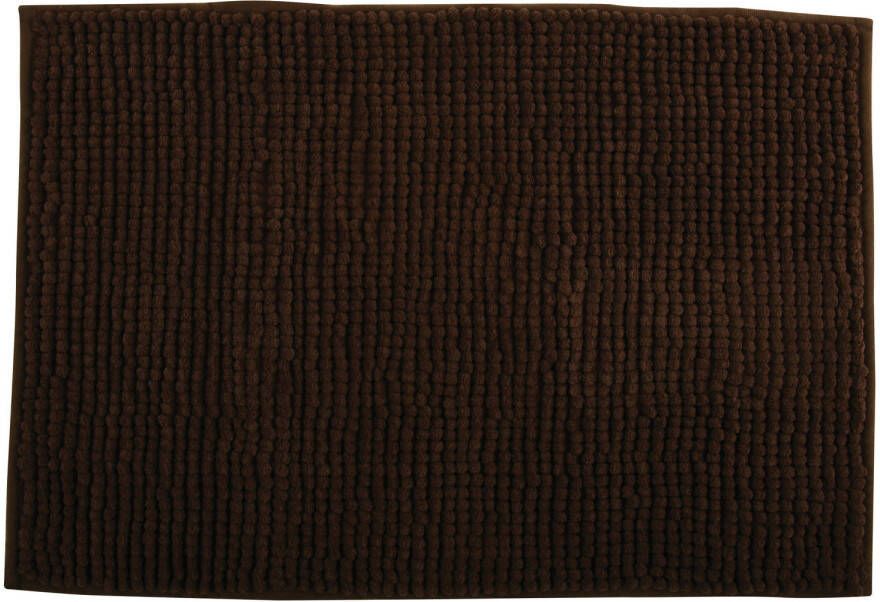 MSV Badkamerkleed badmat voor op de vloer bruin 60 x 90 cm Microvezel Badmatjes