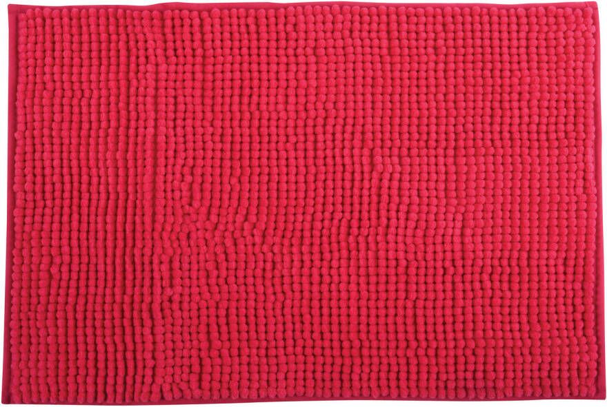 MSV Badkamerkleed badmat voor op de vloer fuchsia roze 60 x 90 cm Microvezel Badmatjes