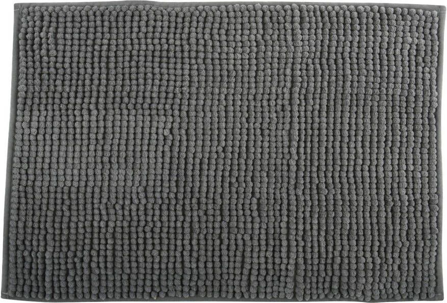 MSV Badkamerkleed badmat voor op de vloer grijs 40 x 60 cm Microvezel Badmatjes