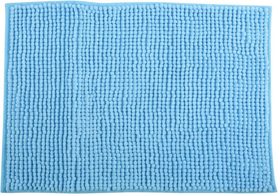 MSV Badkamerkleed badmat voor op de vloer lichtblauw 40 x 60 cm Microvezel Badmatjes