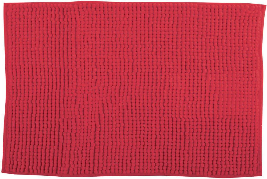MSV Badkamerkleed badmat voor op de vloer rood 40 x 60 cm Microvezel Badmatjes