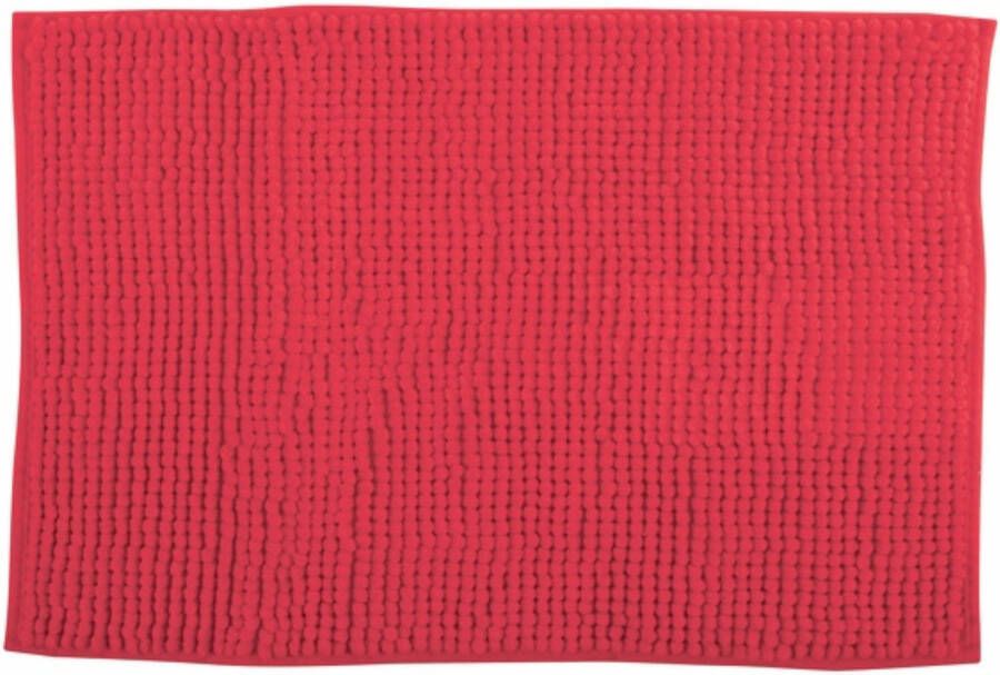MSV Badkamerkleed badmat voor op de vloer rood 60 x 90 cm Microvezel Badmatjes