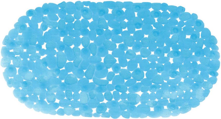 MSV Douche bad anti-slip mat badkamer pvc blauw 35 x 68 cm Badmatjes
