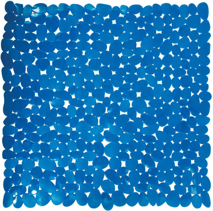 MSV Douche bad anti-slip mat badkamer pvc donkerblauw 54 x 54 cm Badmatjes