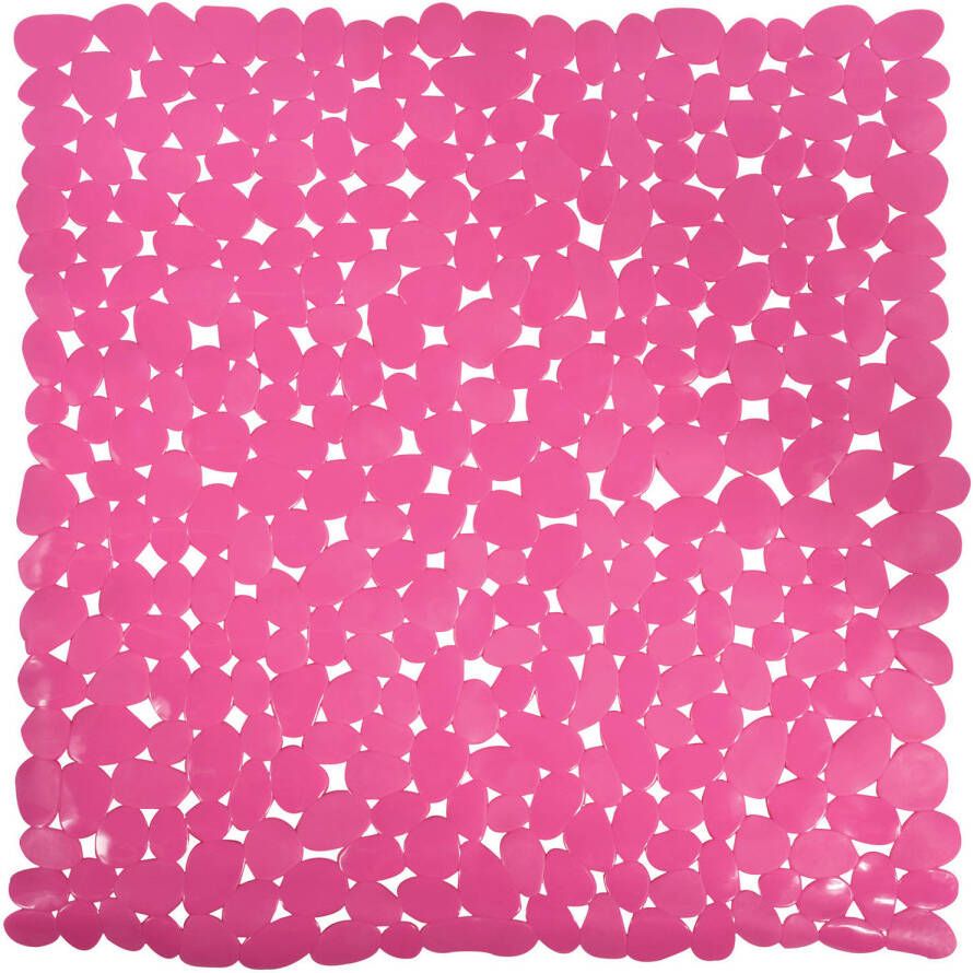 MSV Douche bad anti-slip mat badkamer pvc fuchsia roze 53 x 53 cm Badmatjes