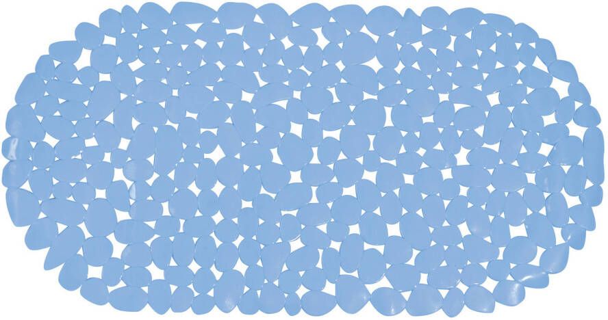 MSV Douche bad anti-slip mat badkamer pvc lichtblauw 35 x 68 cm Badmatjes
