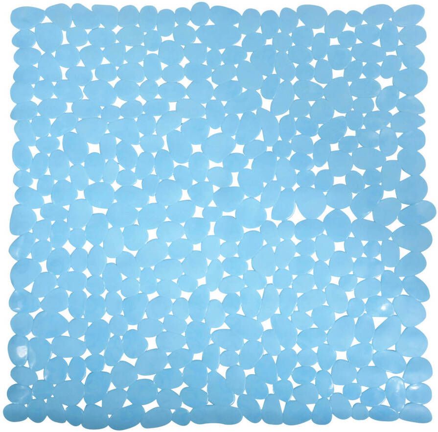 MSV Douche bad anti-slip mat badkamer pvc lichtblauw 53 x 53 cm Badmatjes