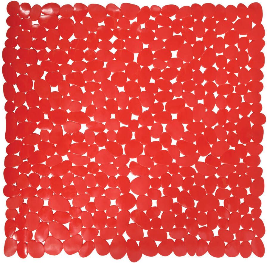 MSV Douche bad anti-slip mat badkamer pvc rood 54 x 54 cm Badmatjes