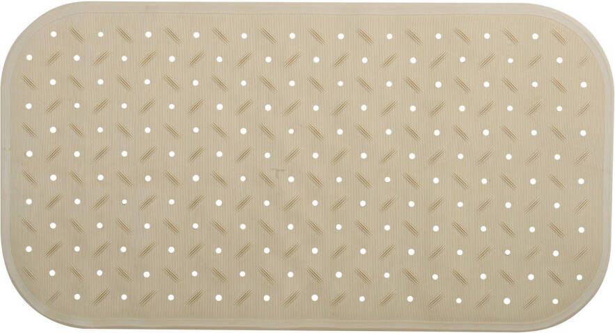 MSV Douche bad anti-slip mat badkamer rubber beige 36 x 65 cm Badmatjes