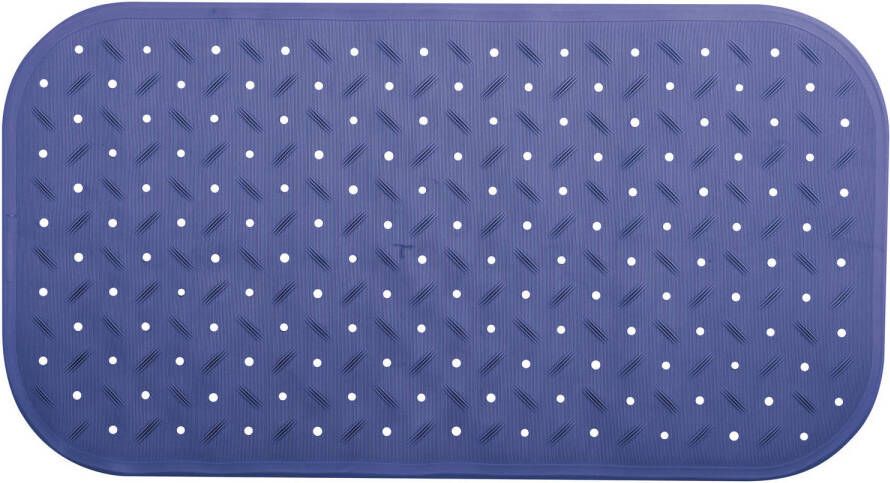 MSV Douche bad anti-slip mat badkamer rubber blauw 36 x 65 cm Badmatjes