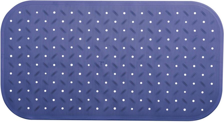 MSV Douche bad anti-slip mat badkamer rubber blauw 36 x 76 cm Badmatjes
