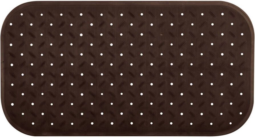 MSV Douche bad anti-slip mat badkamer rubber bruin 36 x 65 cm Badmatjes