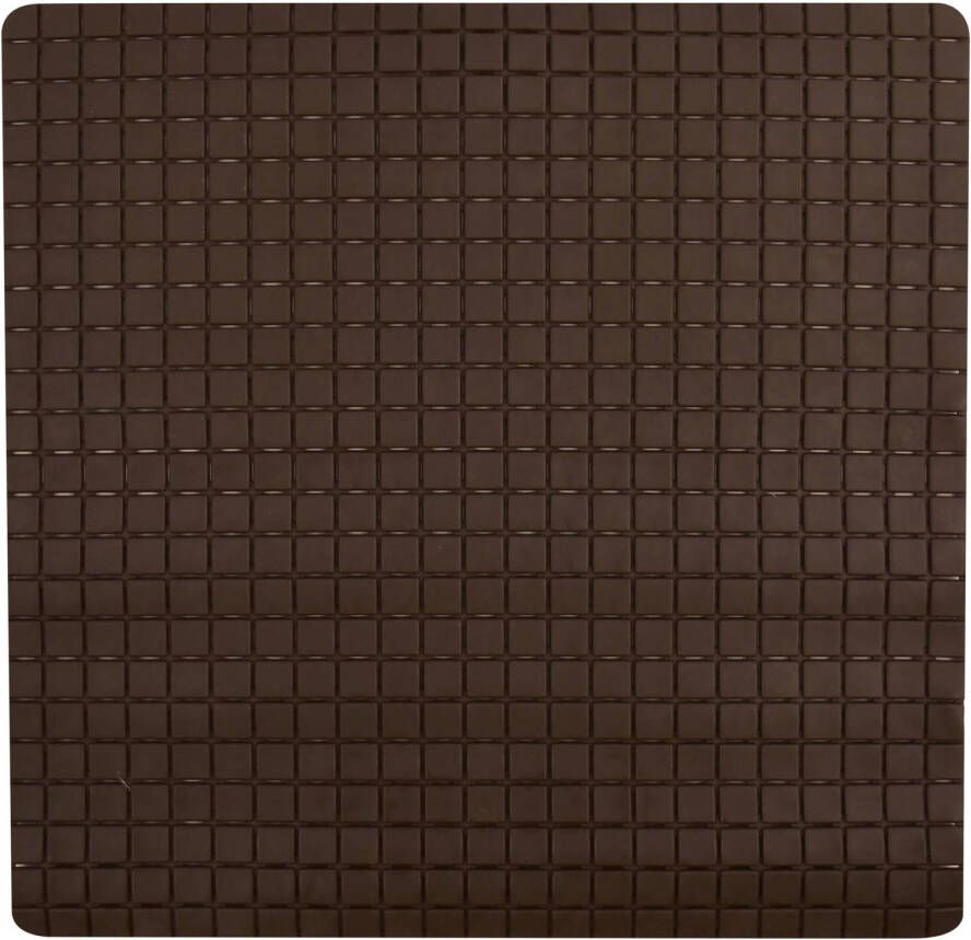 MSV Douche bad anti-slip mat badkamer rubber bruin 54 x 54 cm Badmatjes