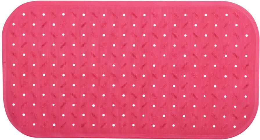 MSV Douche bad anti-slip mat badkamer rubber fuchsia roze 36 x 65 cm Badmatjes