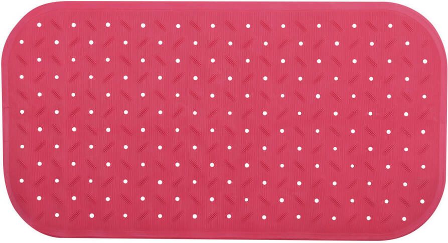 MSV Douche bad anti-slip mat badkamer rubber fuchsia roze 36 x 76 cm Badmatjes