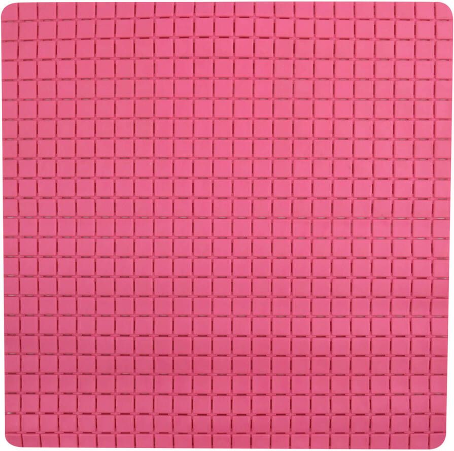MSV Douche bad anti-slip mat badkamer rubber fuchsia roze 54 x 54 cm Badmatjes