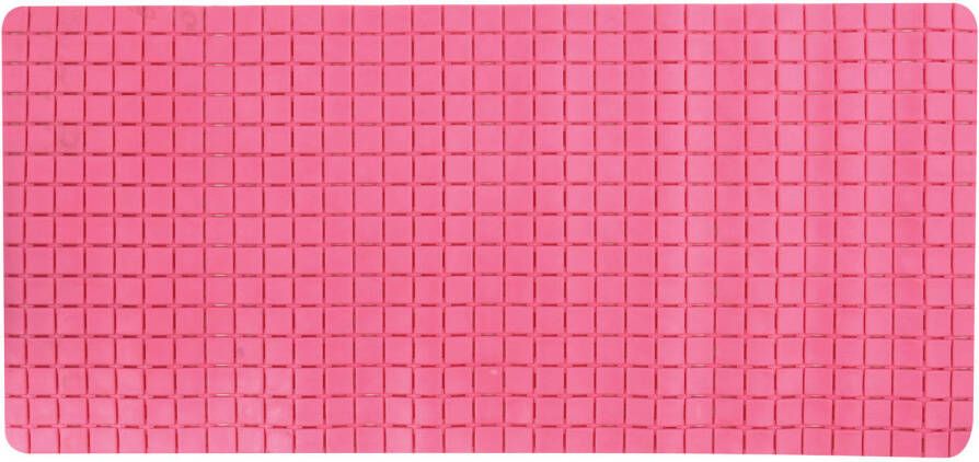 MSV Douche bad anti-slip mat badkamer rubber fuchsia roze 76 x 36 cm Badmatjes