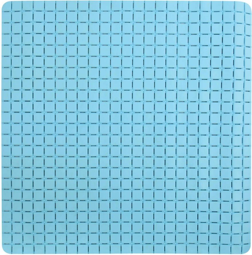 MSV Douche bad anti-slip mat badkamer rubber lichtblauw 54 x 54 cm Badmatjes