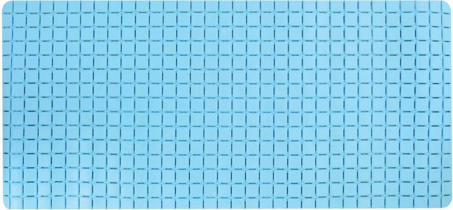 MSV Douche bad anti-slip mat badkamer rubber lichtblauw 76 x 36 cm Badmatjes