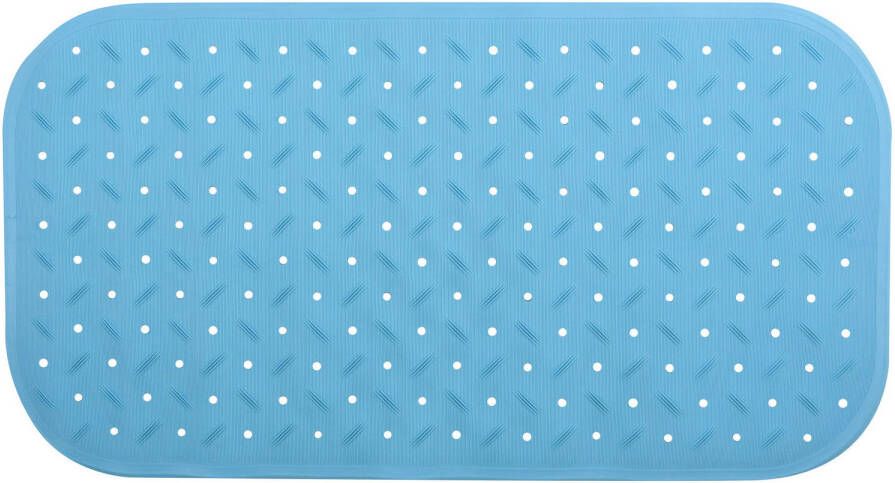 MSV Douche bad anti-slip mat badkamer rubber turquoise 36 x 65 cm Badmatjes