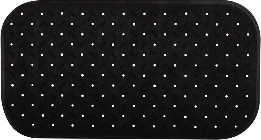 MSV Douche bad anti-slip mat badkamer rubber zwart 36 x 76 cm Badmatjes