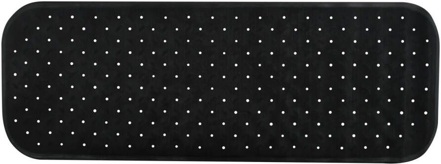 MSV Douche bad anti-slip mat badkamer rubber zwart 36 x 97 cm Badmatjes
