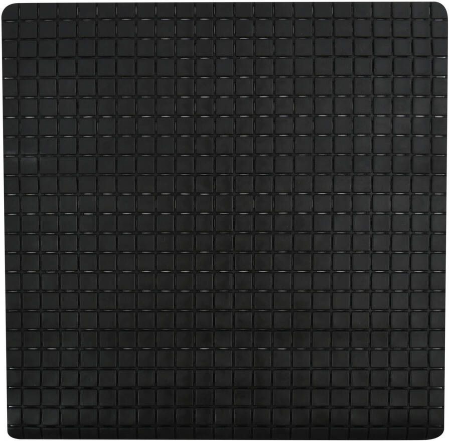 MSV Douche bad anti-slip mat badkamer rubber zwart 54 x 54 cm Badmatjes