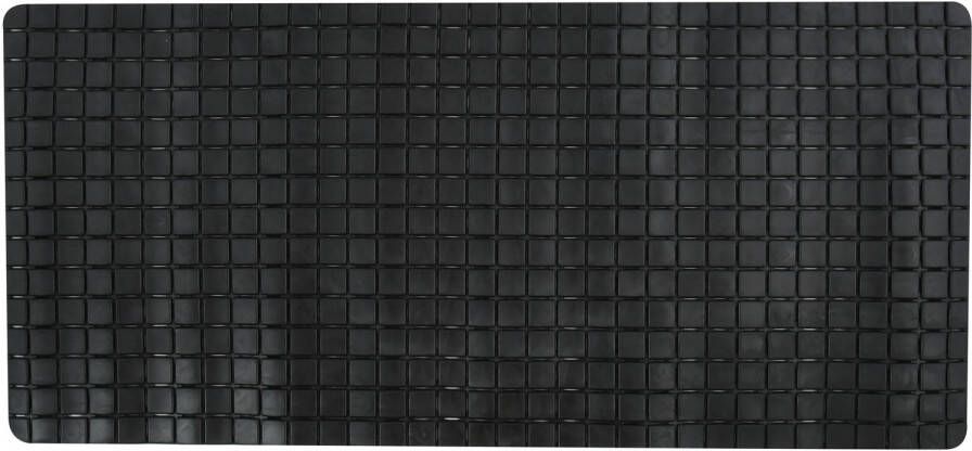 MSV Douche bad anti-slip mat badkamer rubber zwart 76 x 36 cm Badmatjes