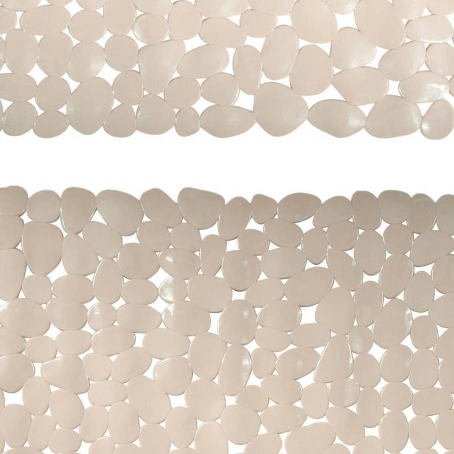 MSV Douche bad anti-slip matten set badkamer pvc 2x stuks beige 2 formaten Badmatjes