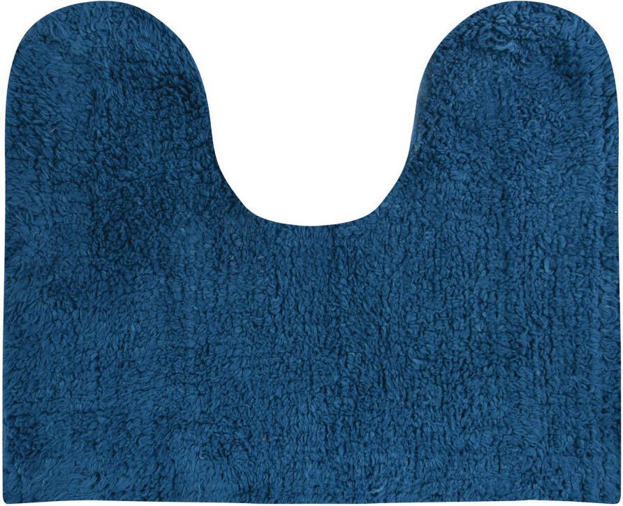 MSV WC Badkamerkleed badmat voor op de vloer blauw 45 x 35 cm Badmatjes