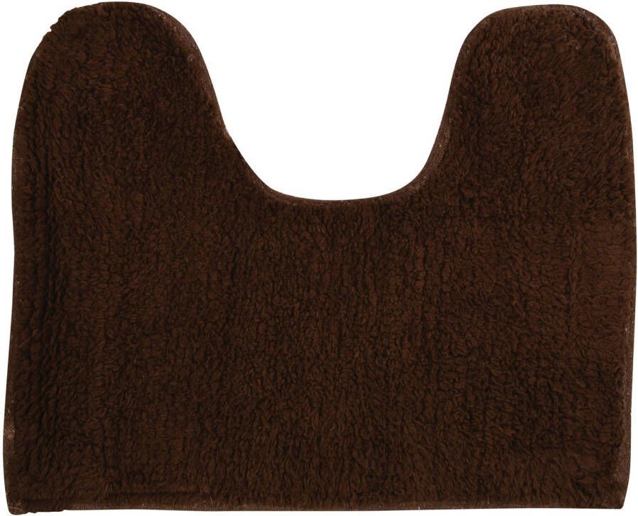 MSV WC Badkamerkleed badmat voor op de vloer bruin 45 x 35 cm Badmatjes