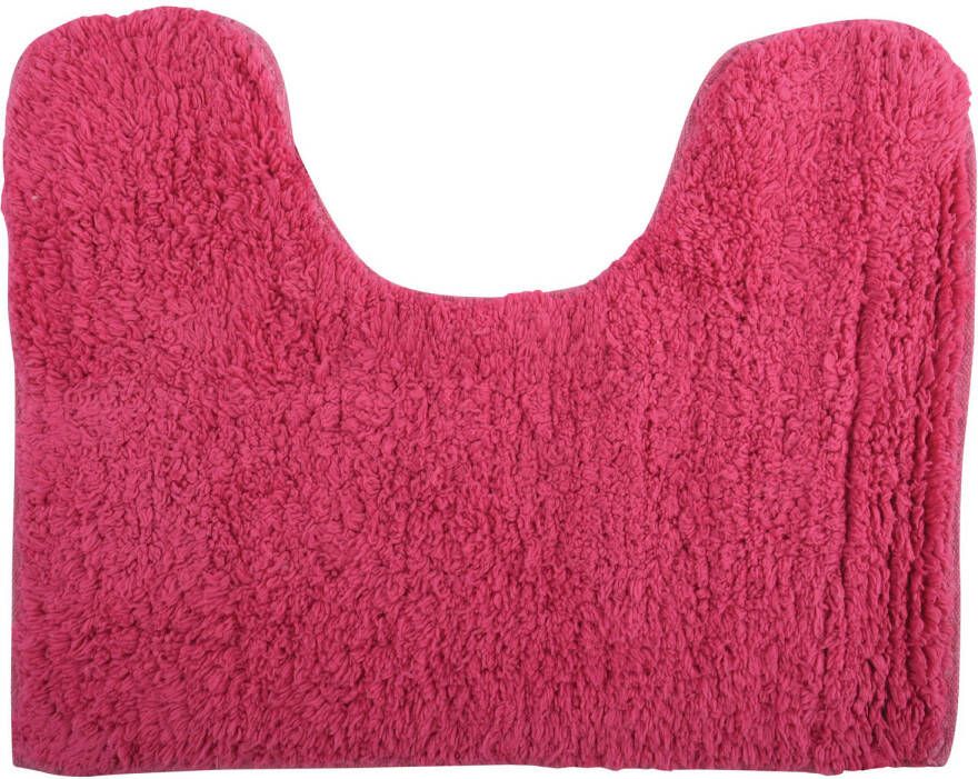 MSV WC Badkamerkleed badmat voor op de vloer fuchsia roze 45 x 35 cm Badmatjes