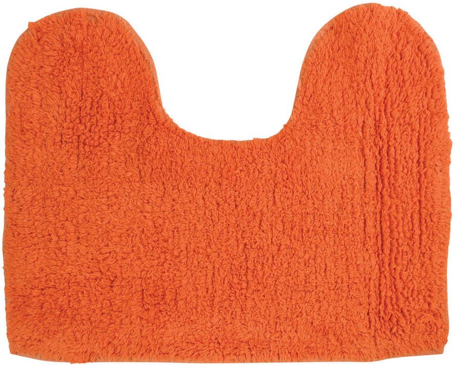 MSV WC Badkamerkleed badmat voor op de vloer oranje 45 x 35 cm Badmatjes