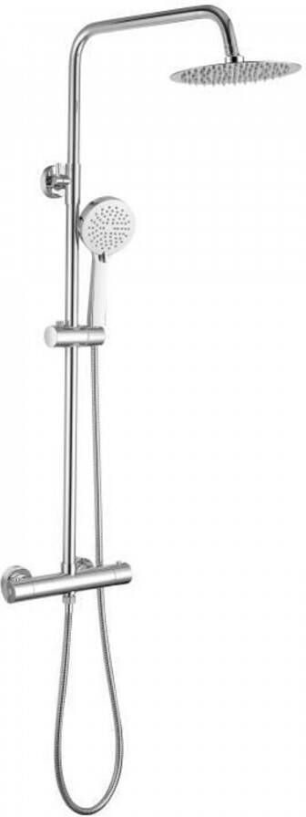 Oceanic Douchekolom Thermostatische mengkraan Hoge ronde kop diameter 20 cm Chroom
