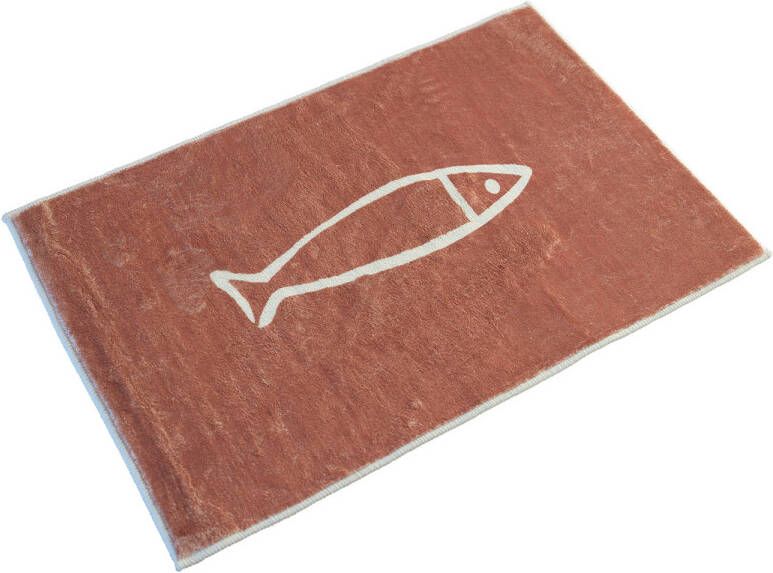 Oliva&apos;s Badmat Douchemat antislip 50x80 cm WC mat vis Zalm roze